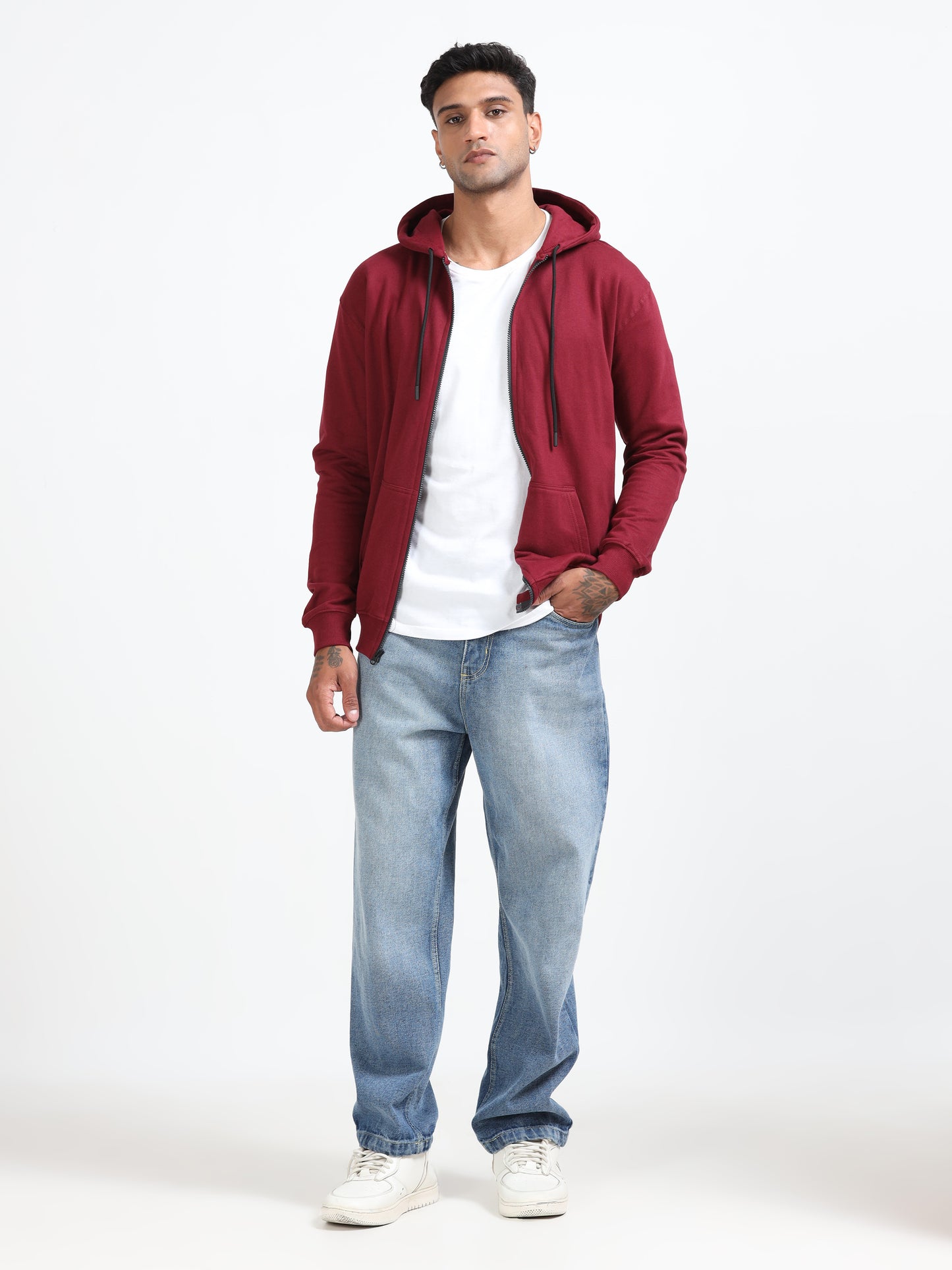 Atmos Zipper Hoodie - Maroon