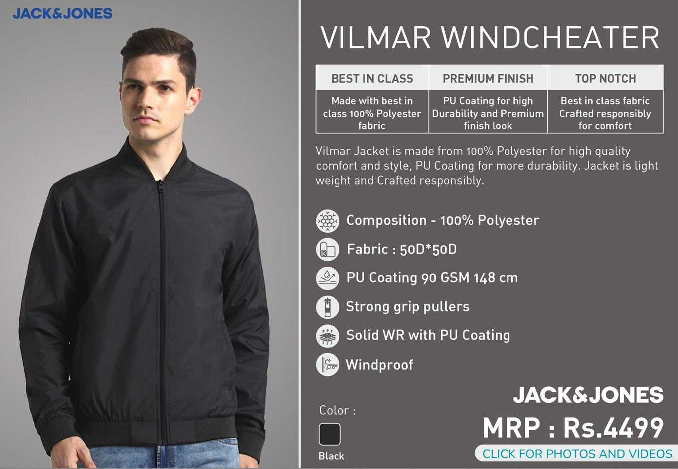 Wilmar Windcheater- Black
