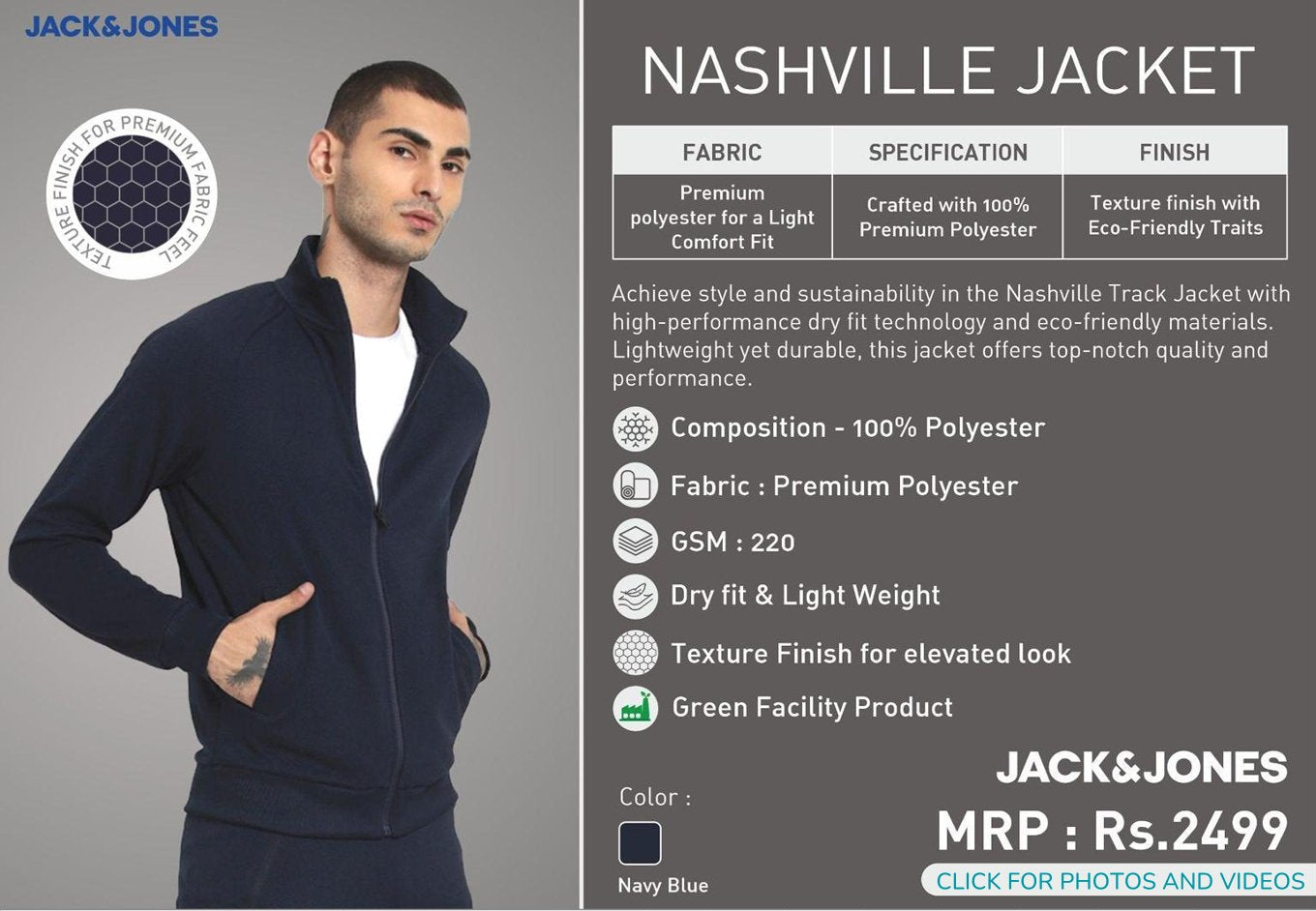 Nashville Jacket - Navy Blue