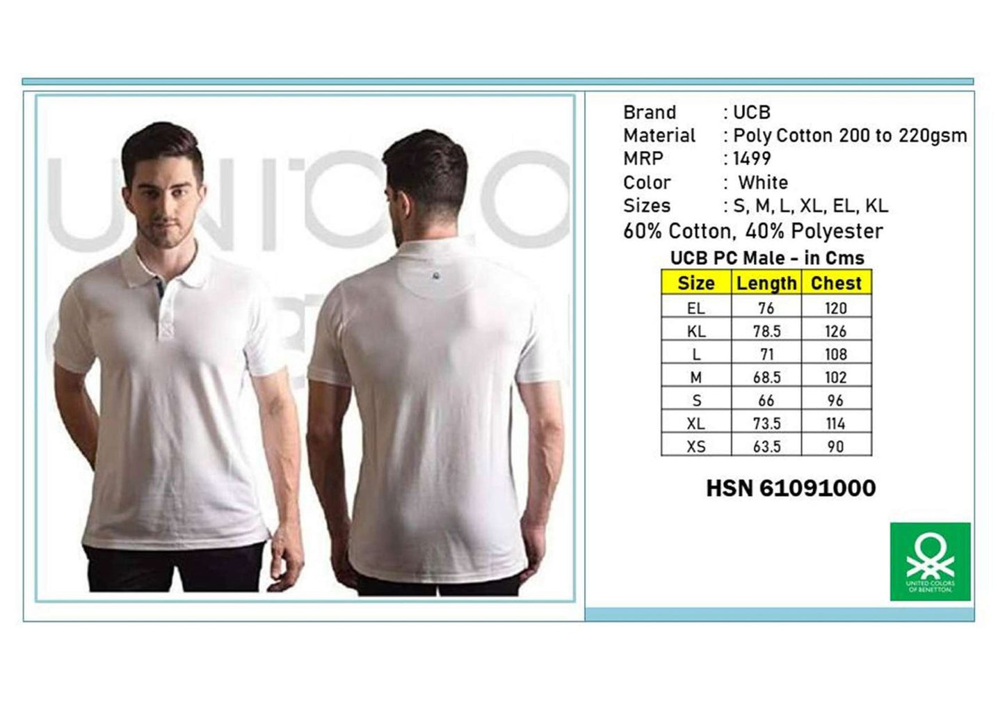 Poly Cotton T-shirt - White