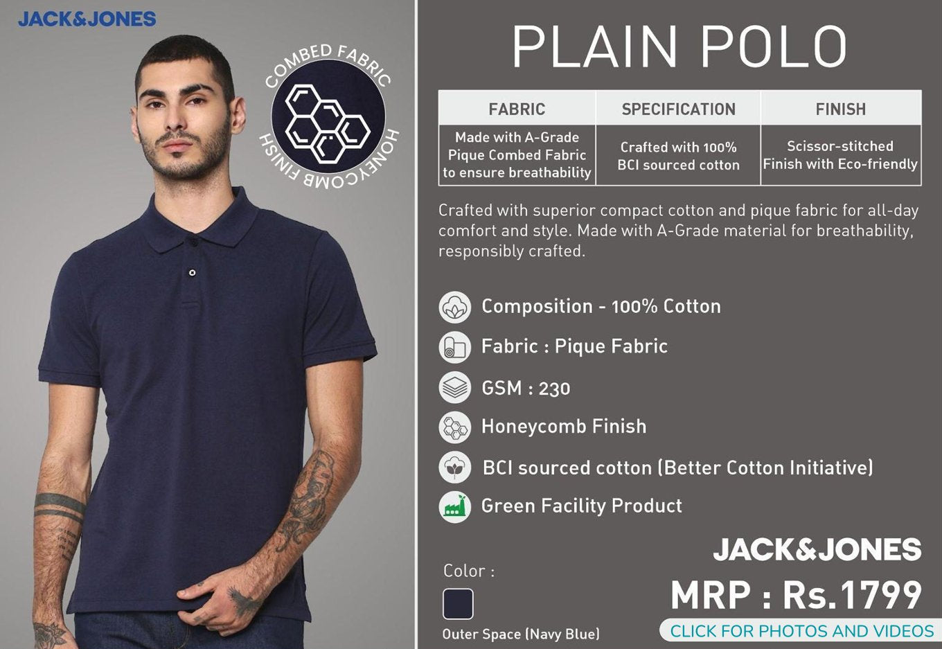 Plain Polo - Navy Blue