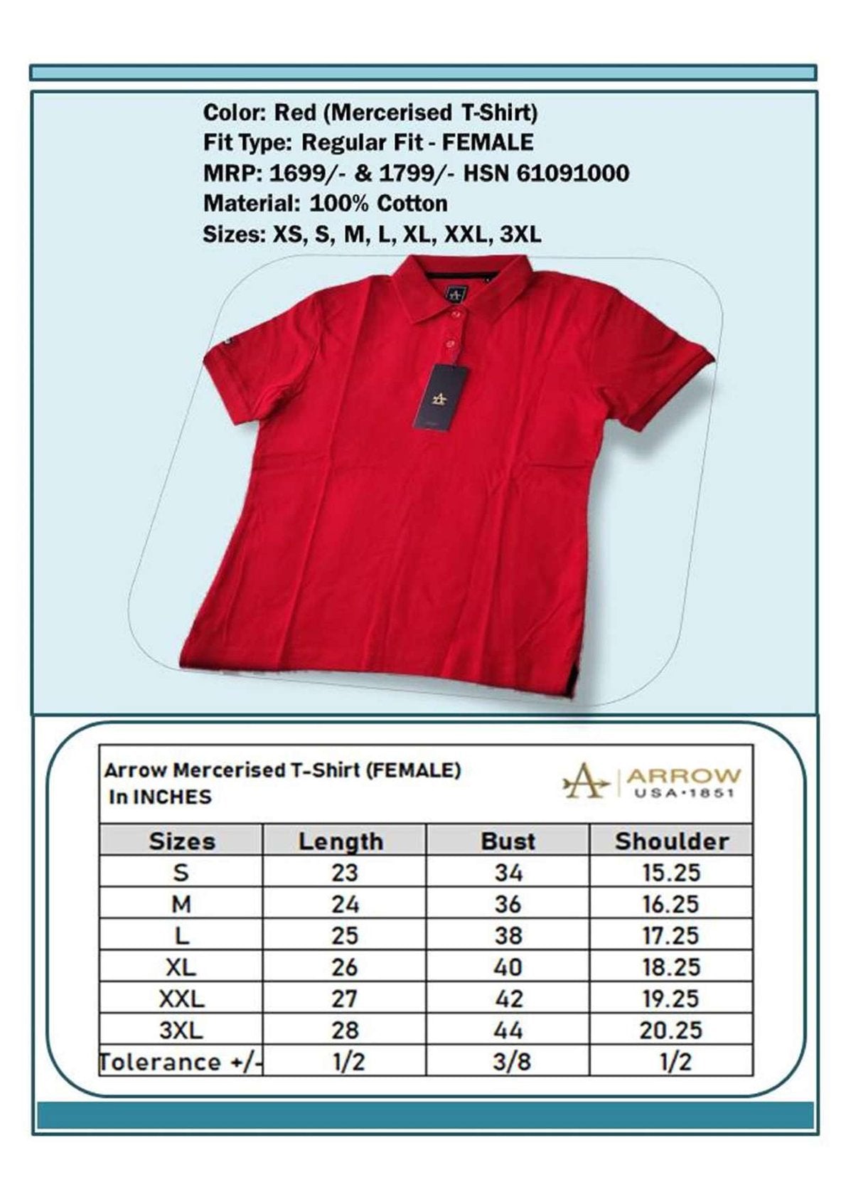 Women Regular Fit Mercerised T-shirt - Red