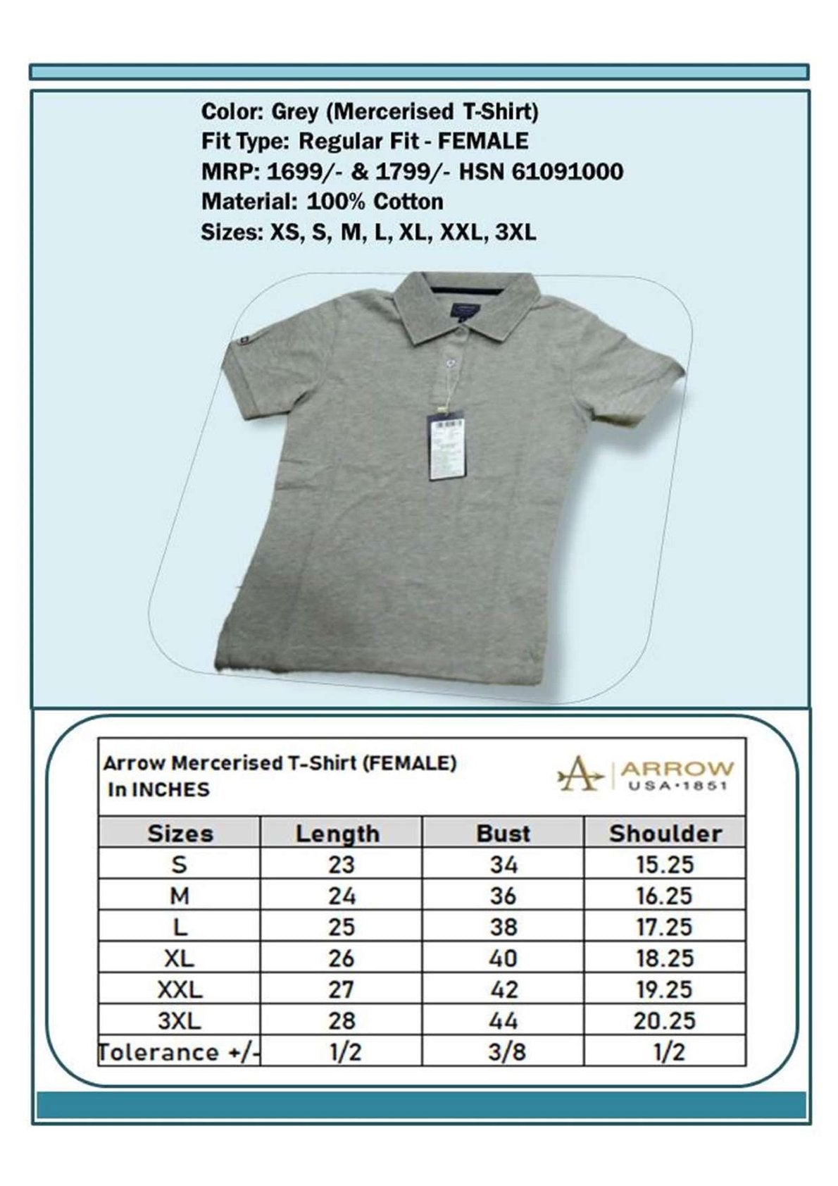 Women Regular Fit Mercerised T-shirt - Grey