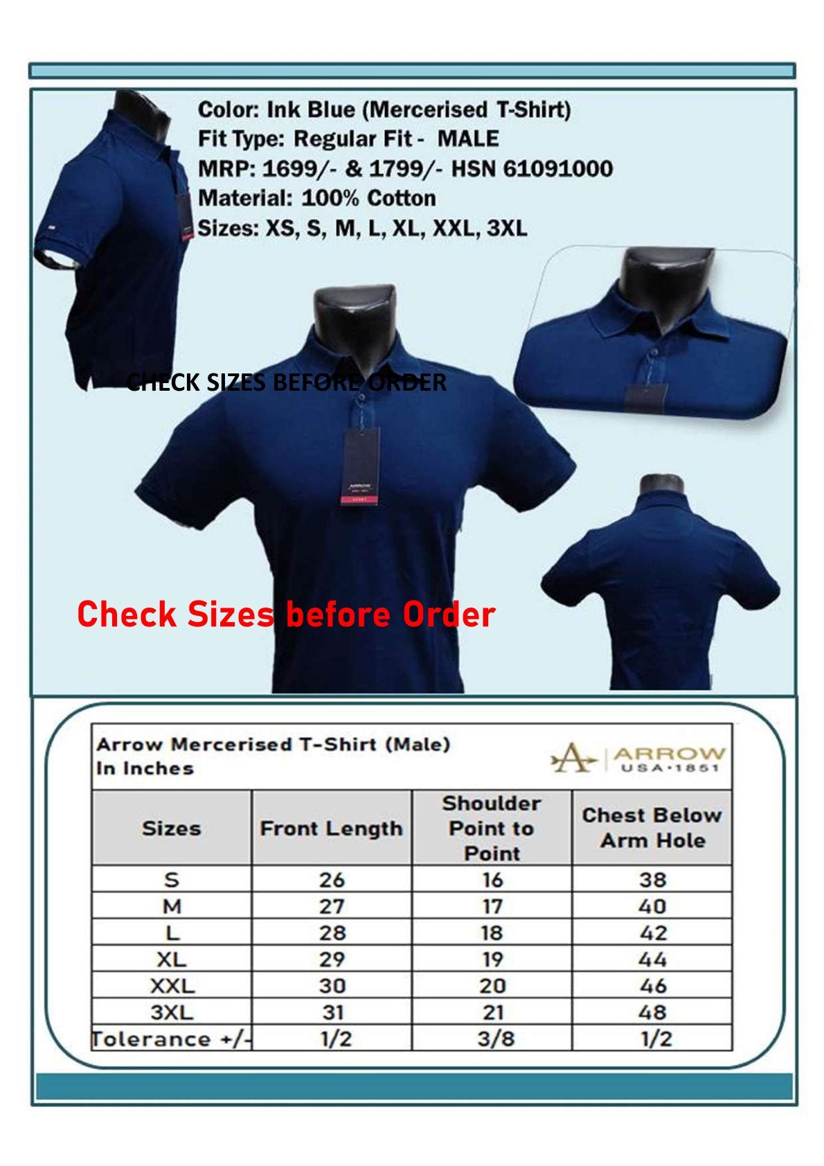 Men Regular Fit Mercerised T-shirt - Navy Blue