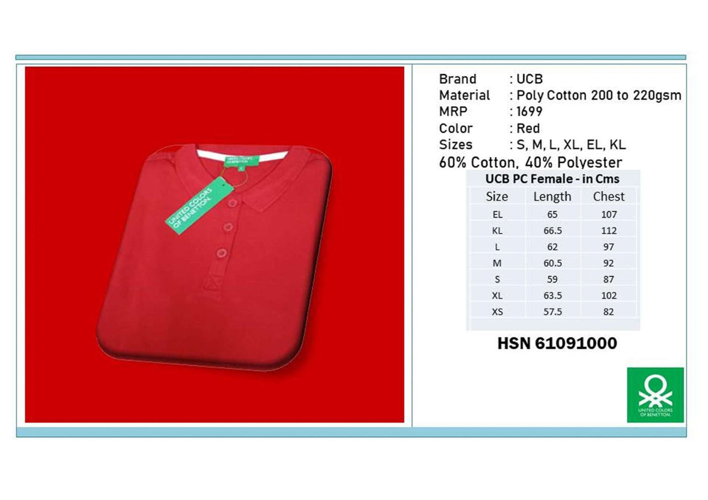 Women Poly Cotton - Red