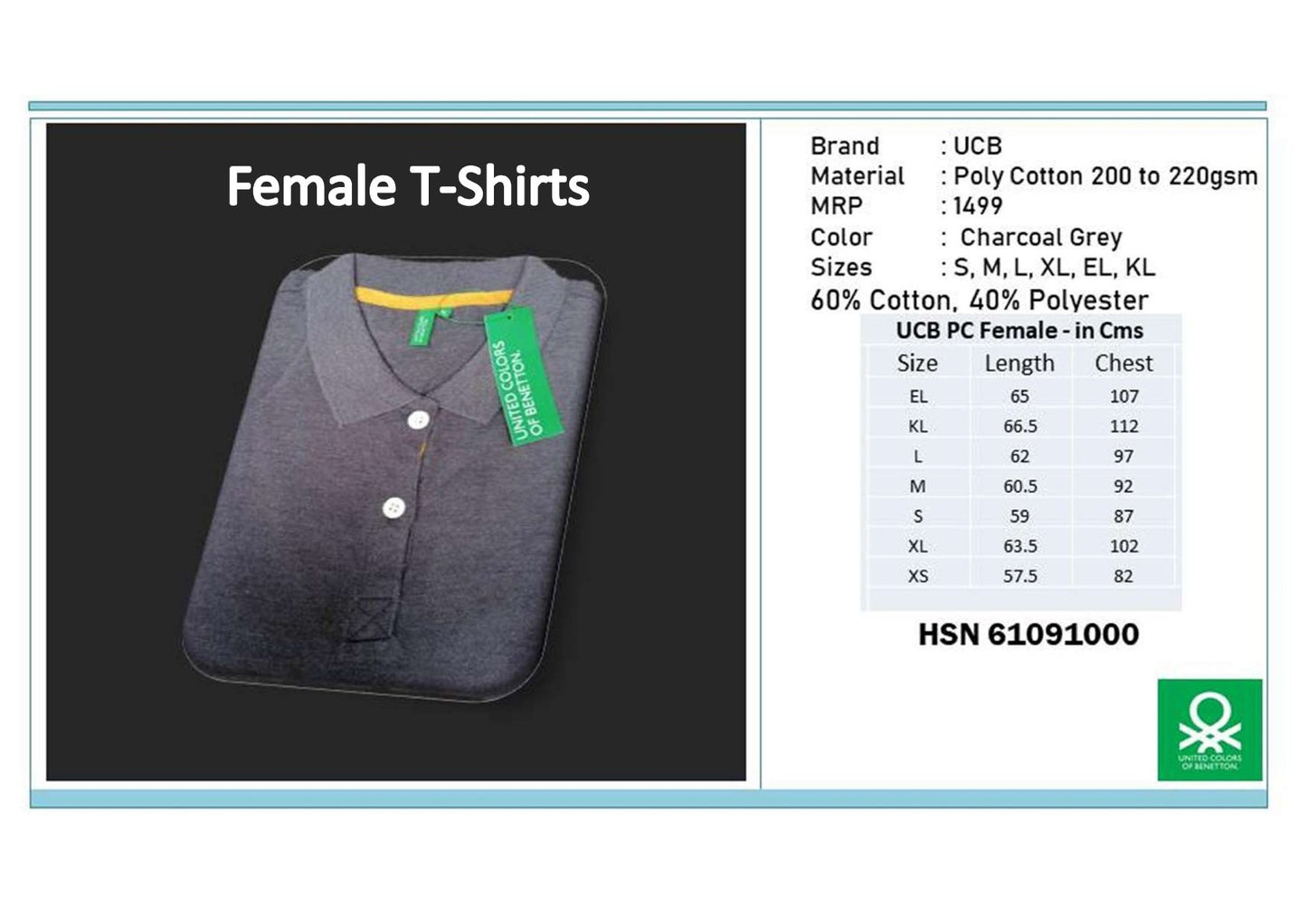 Women Poly Cotton - Charcoal Grey