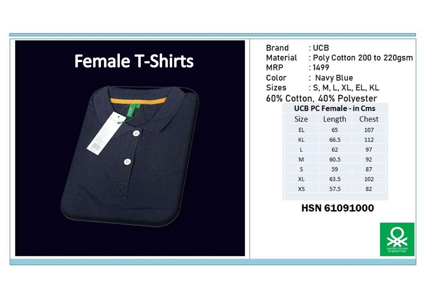 Poly Cotton - Navy Blue