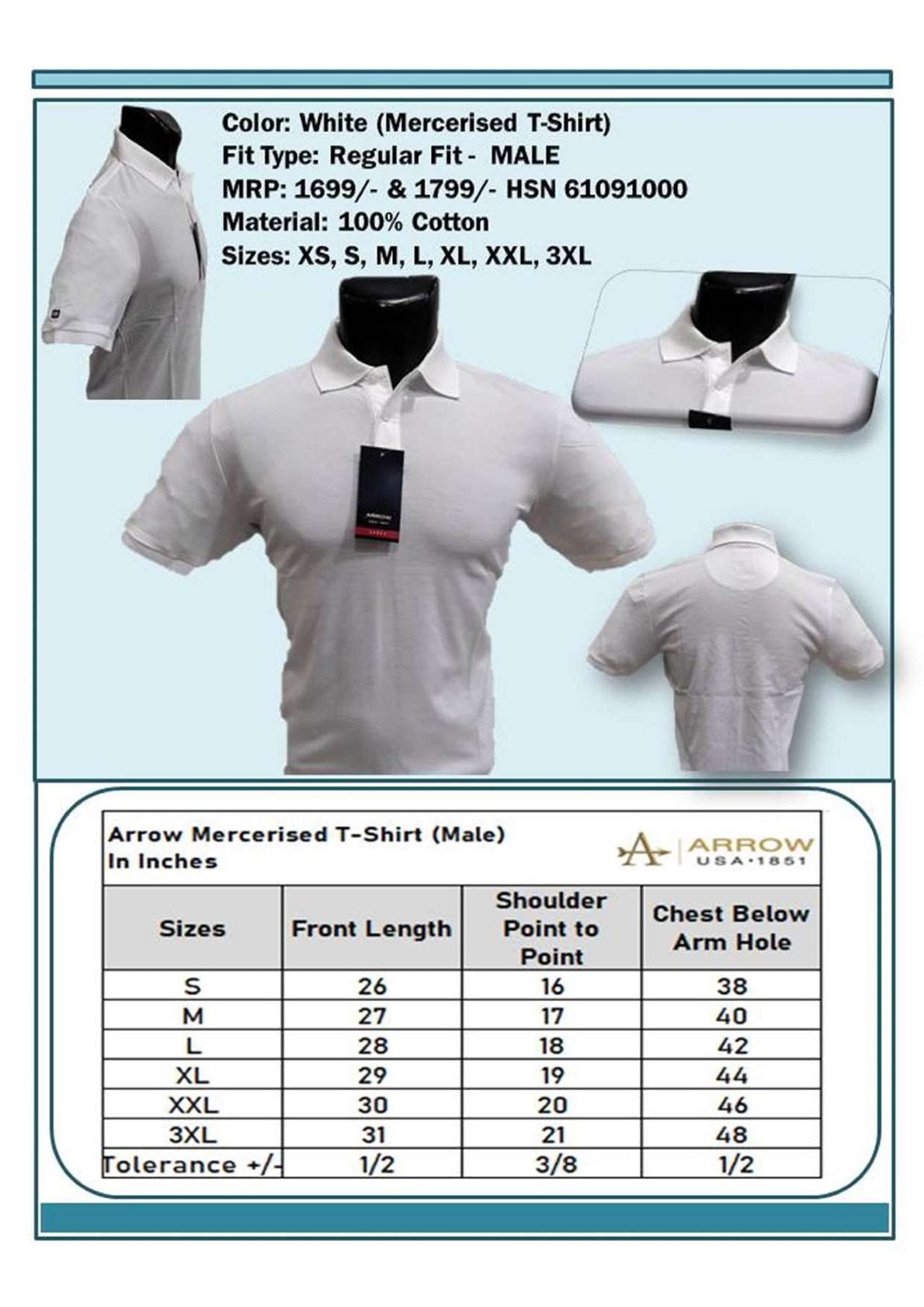 Men Regular Fit Mercerised T-shirt - White