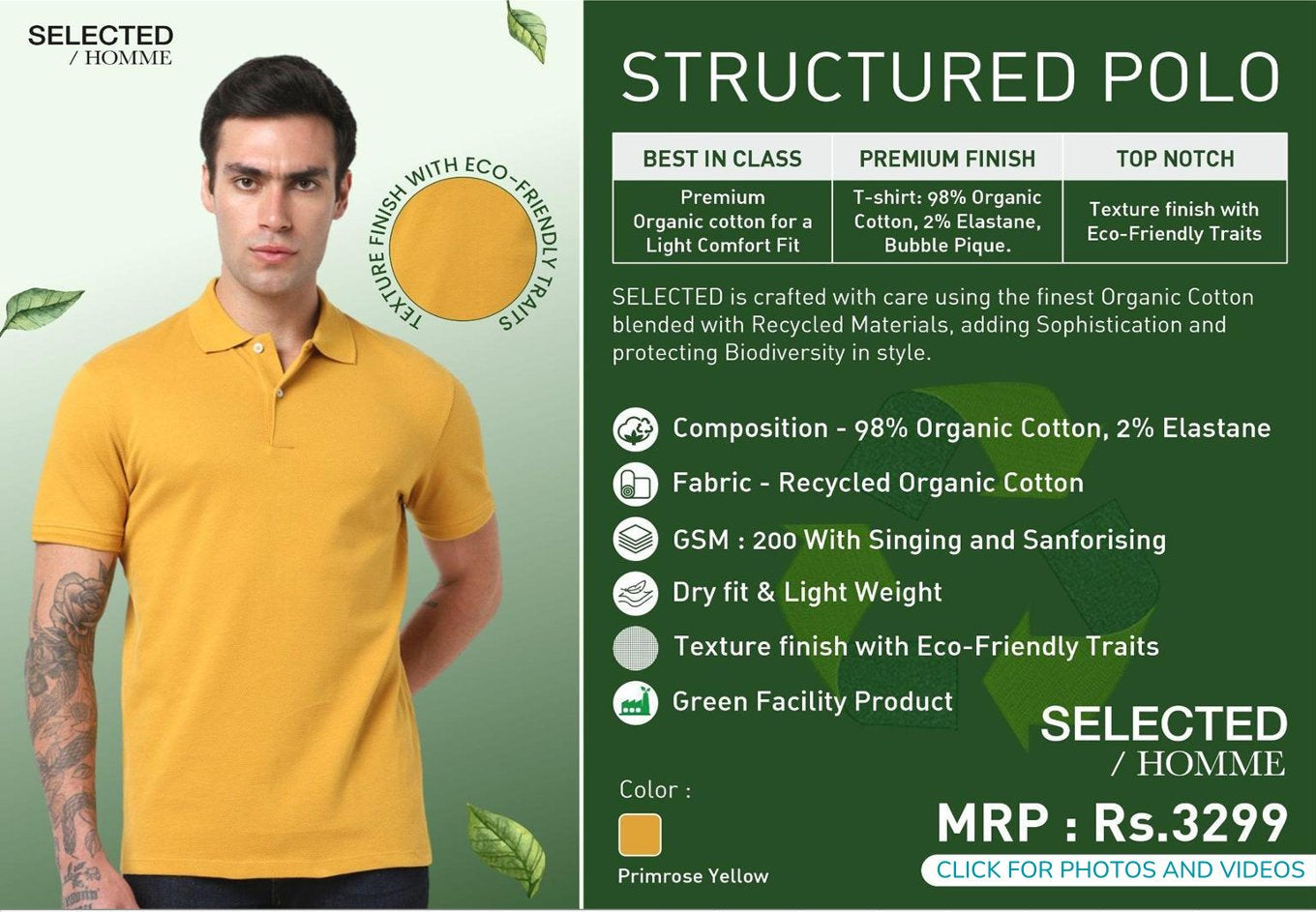 Structured Polo - Yellow