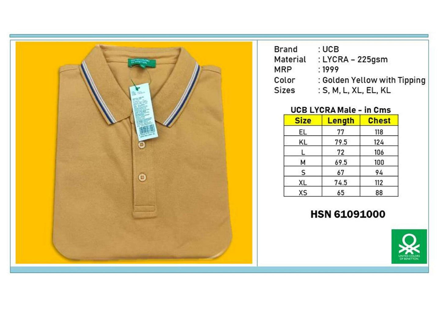 LYCRA - Golden Yellow with Tipping