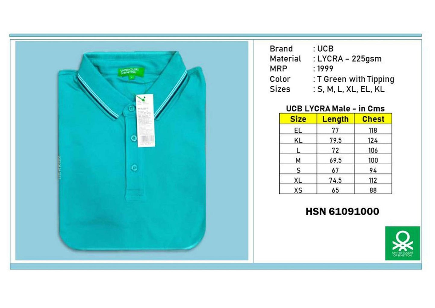 LYCRA - T Green with Tipping