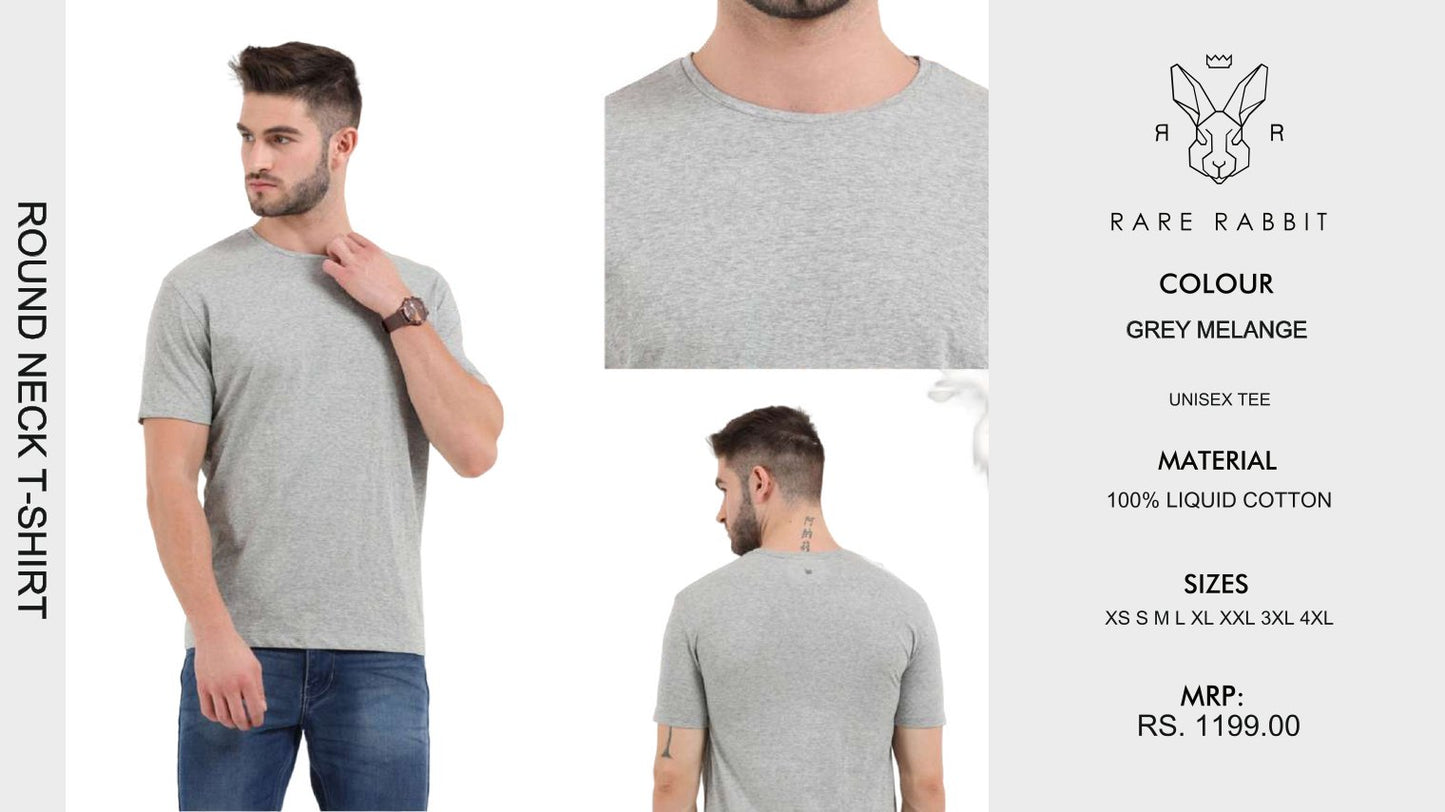 Round Neck T-shirt - Grey Melange