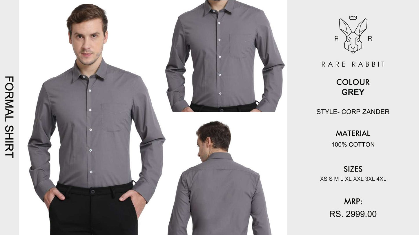 Men Formal Shirt - Grey
