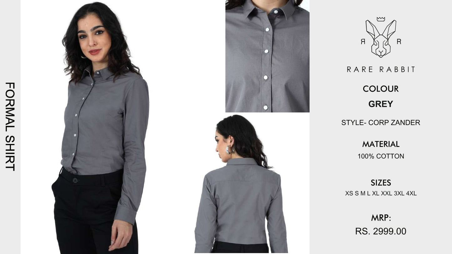 Women Formal Shirt - Grey