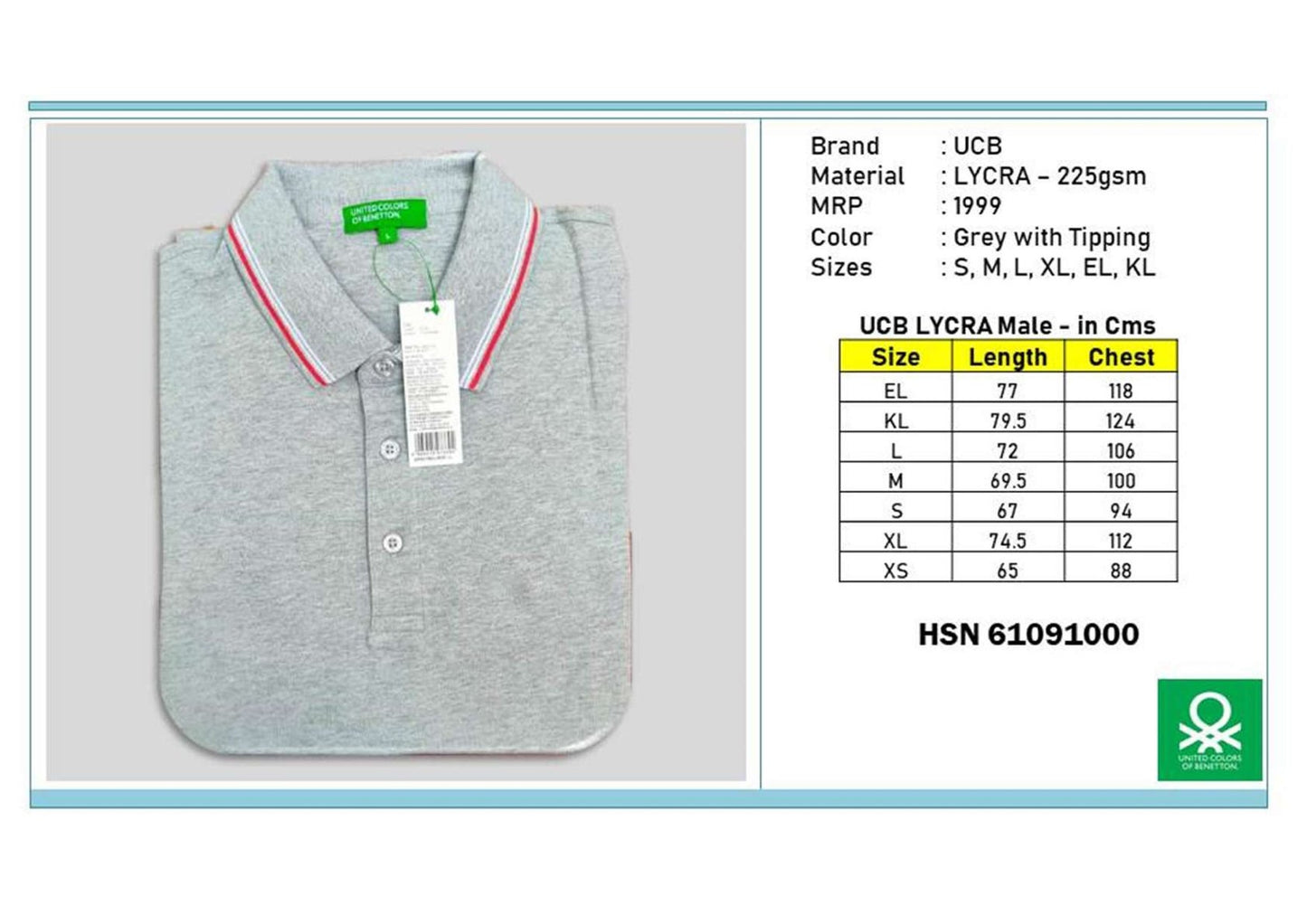 LYCRA - Grey with Tipping