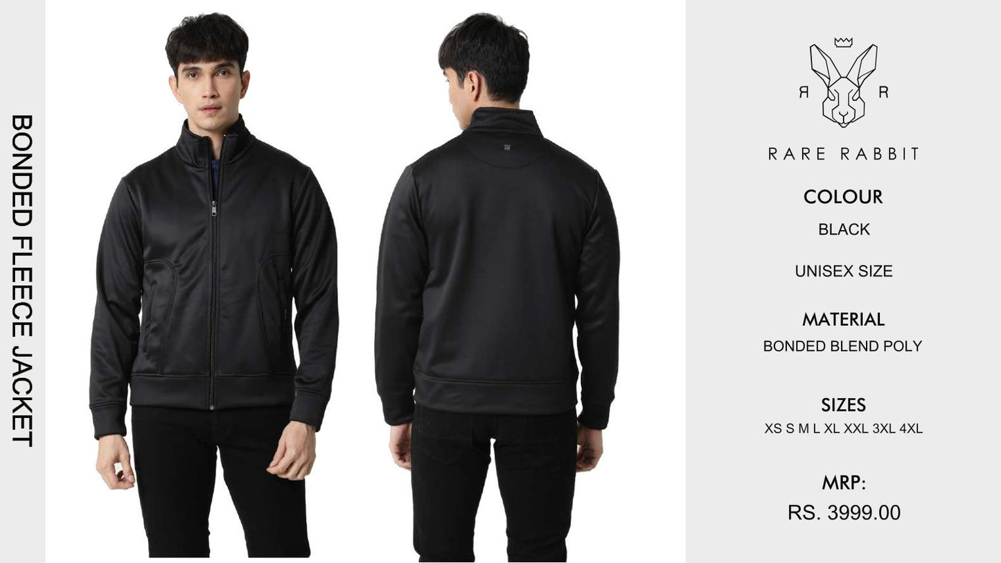 Bonded Fleece Jacket - Black