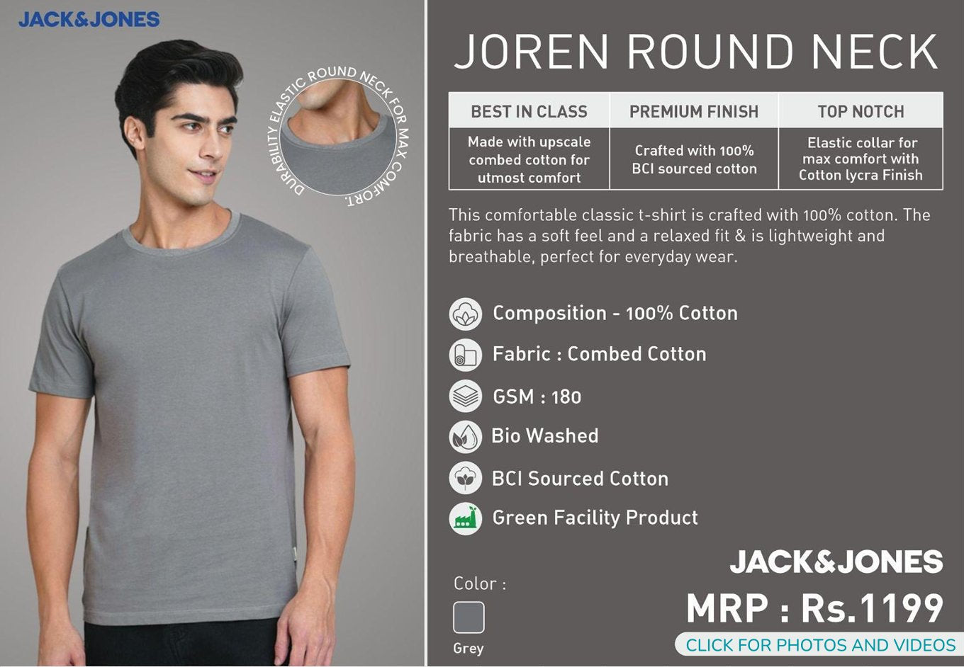 Joren Round Neck - Grey Melange