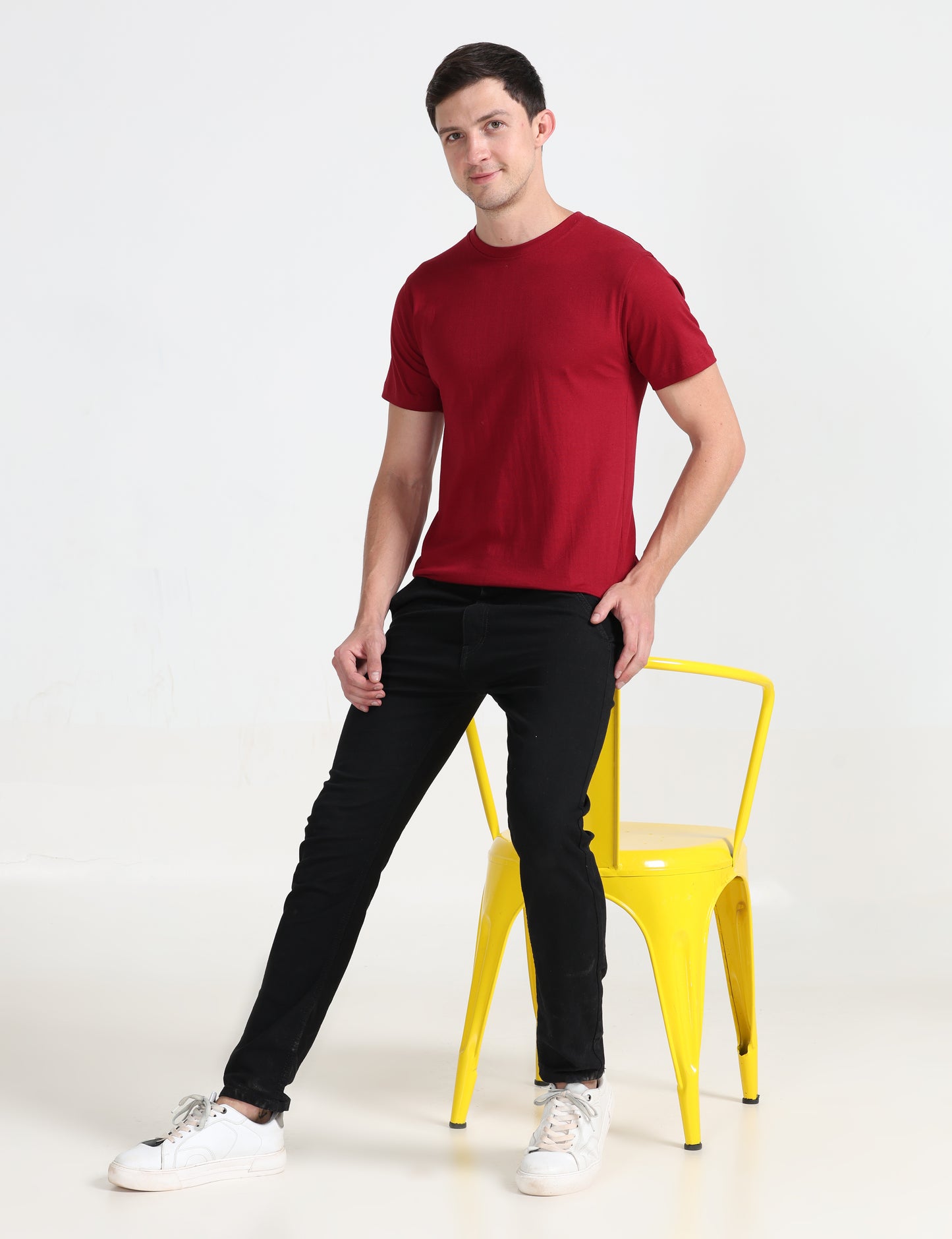 Organic Round Neck - Maroon