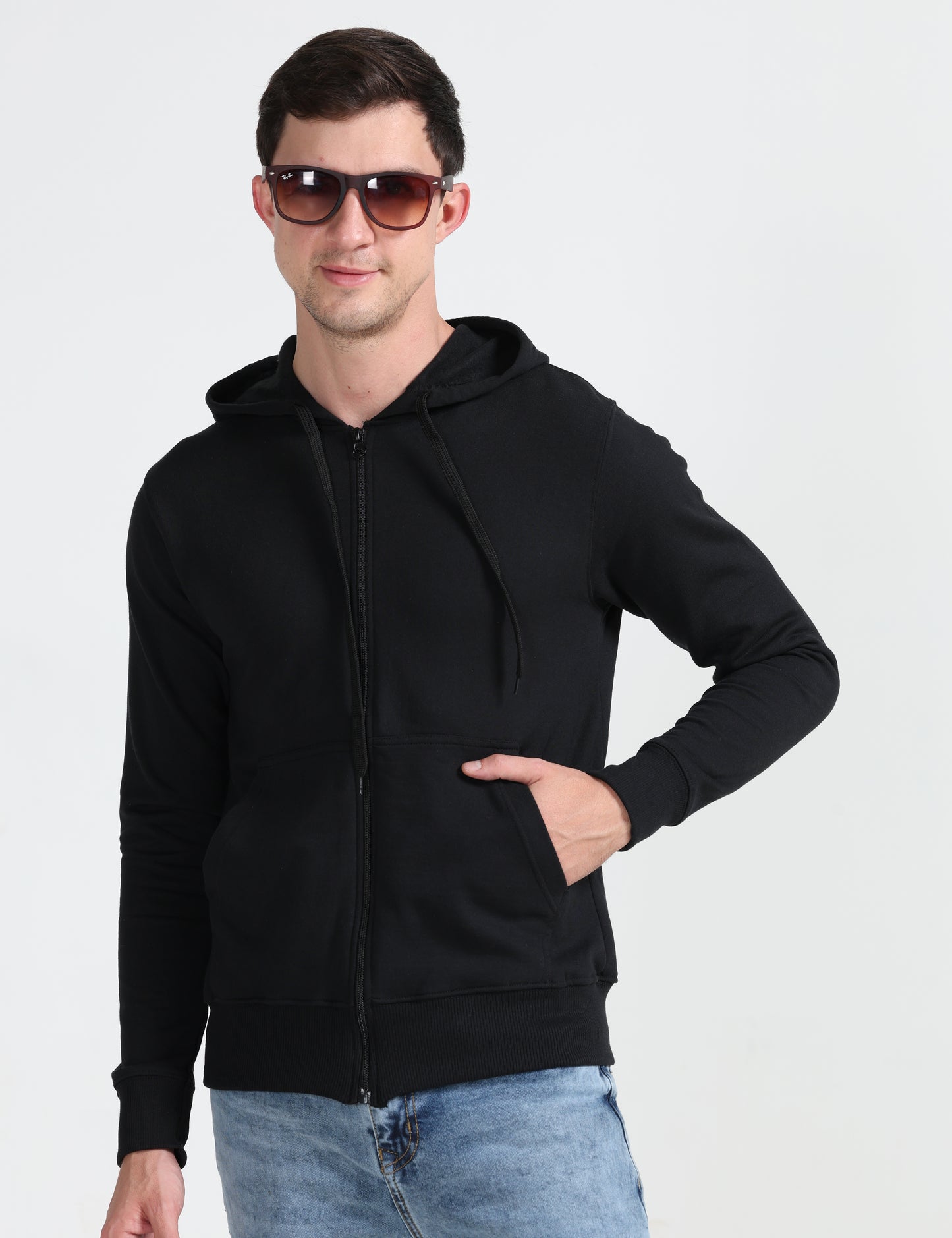 Zipper Hoodie - Black