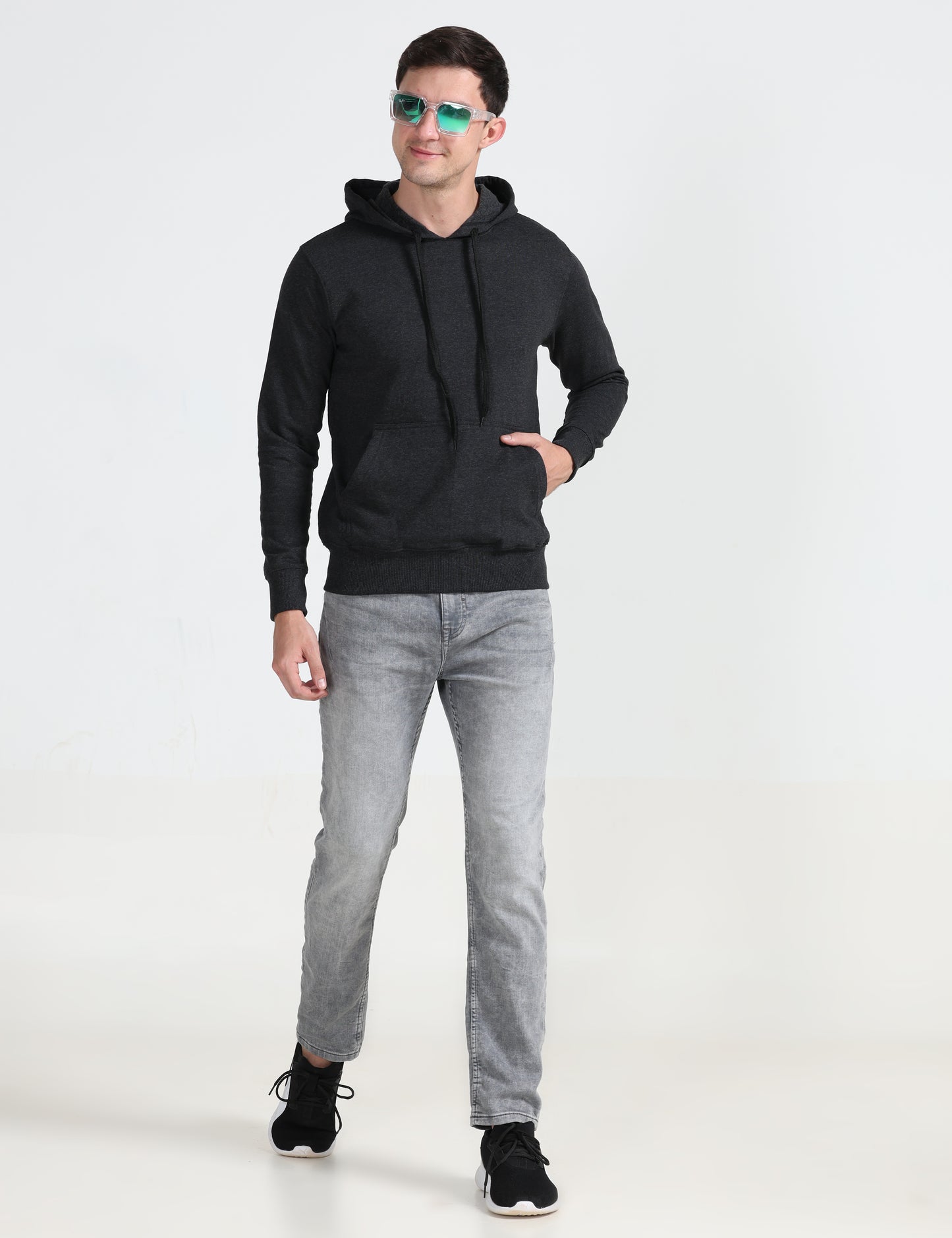 Hoodie - Black Melange