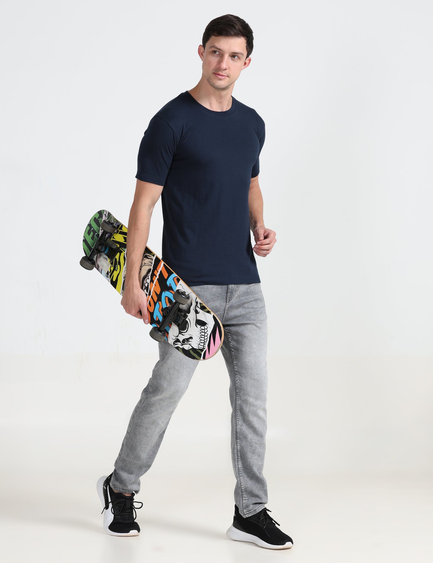 Organic Round Neck - Navy Blue