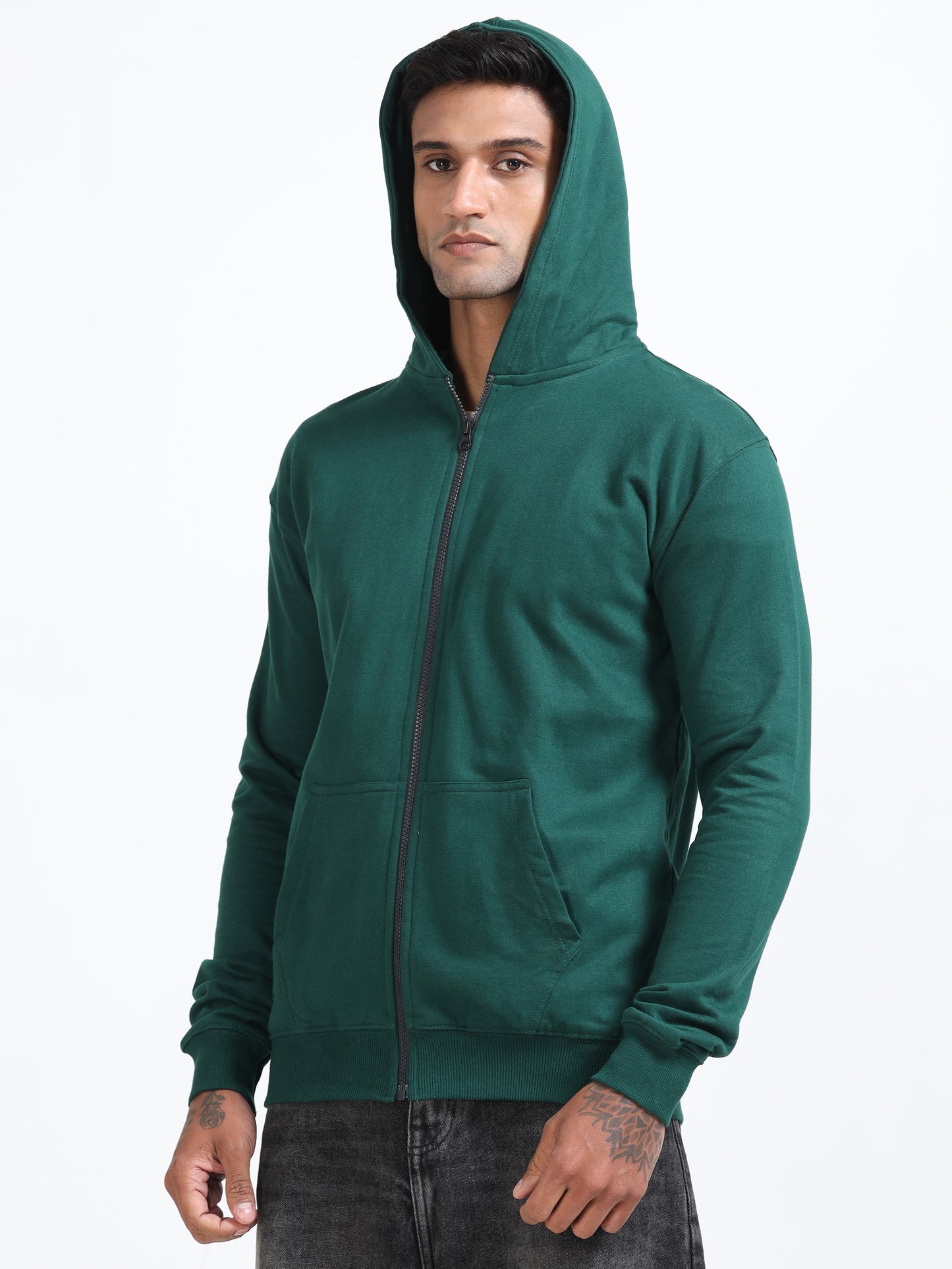 Atmos Zipper Hoodie - Bottle Green