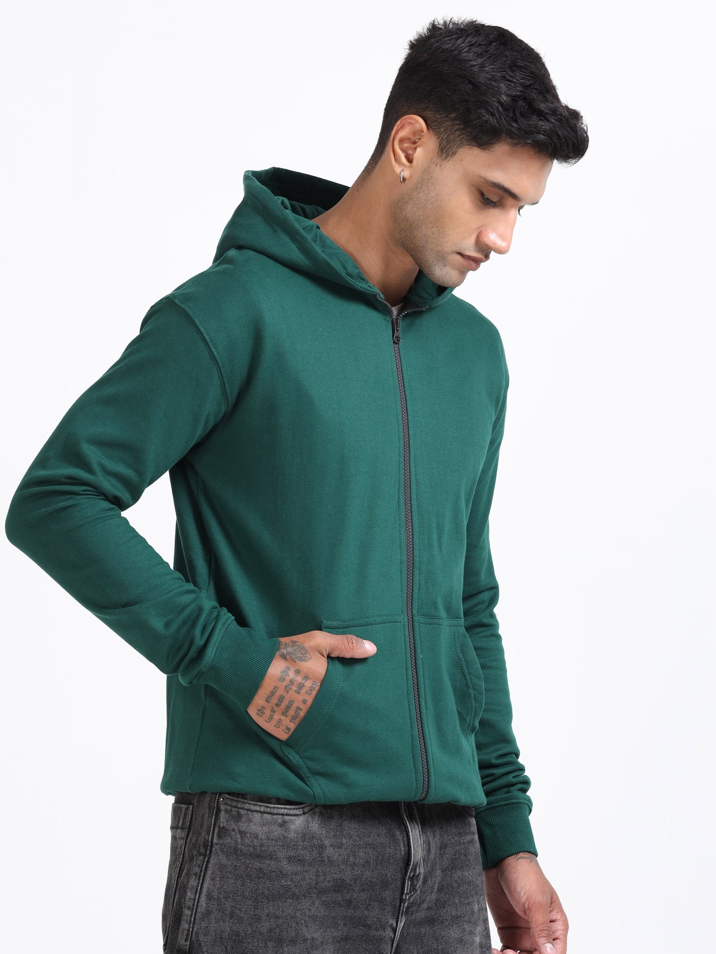 Atmos Zipper Hoodie - Bottle Green