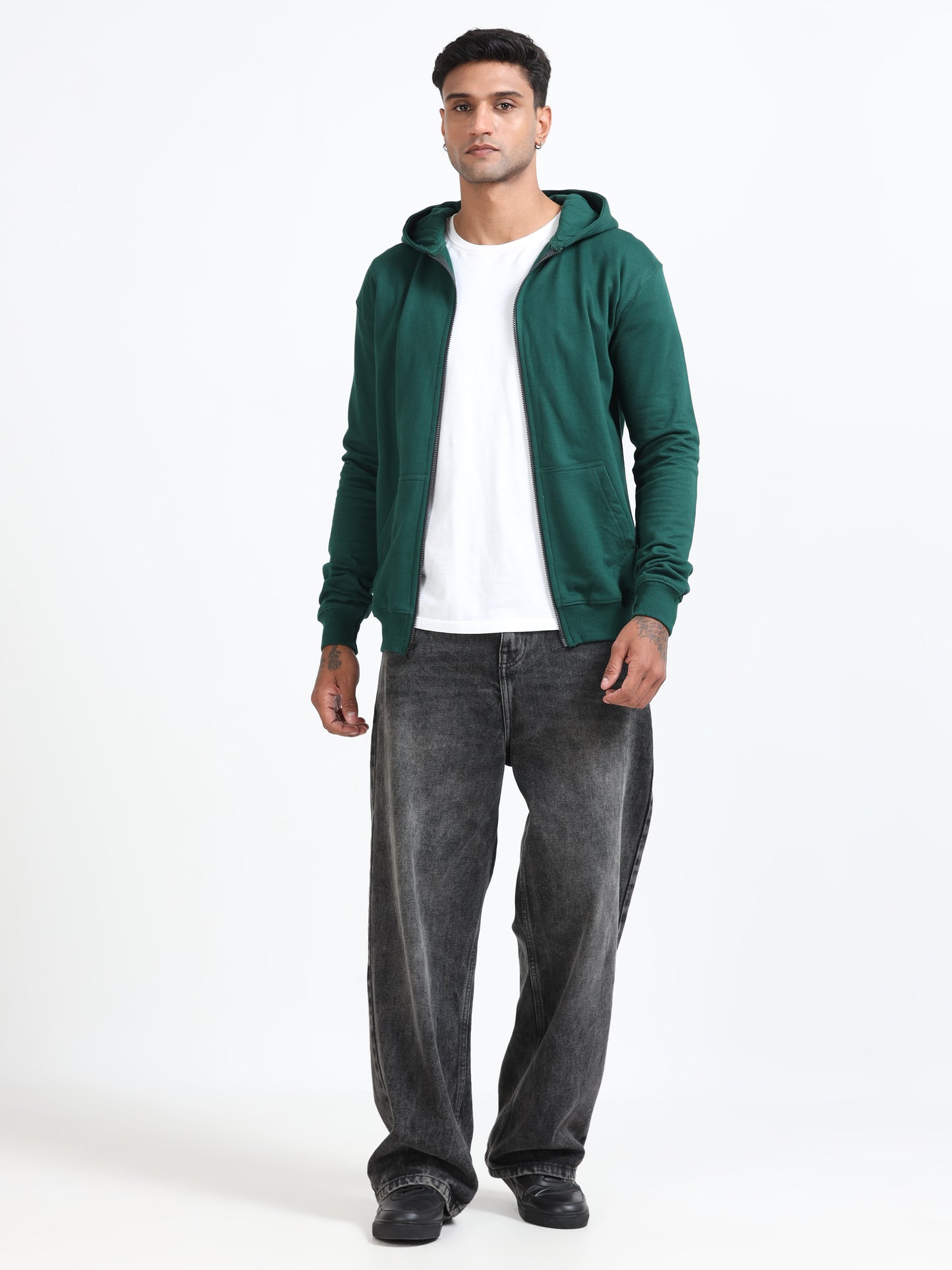 Atmos Zipper Hoodie - Bottle Green