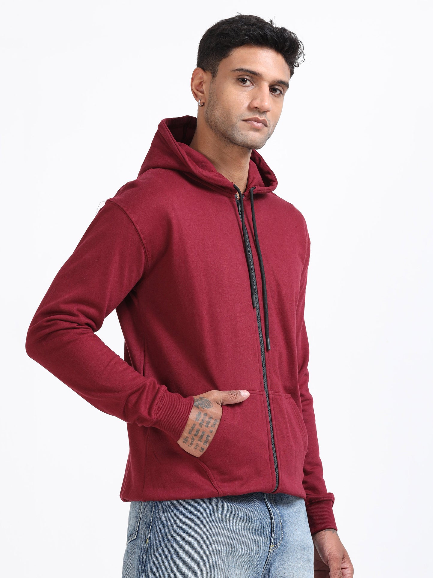 Atmos Zipper Hoodie - Maroon
