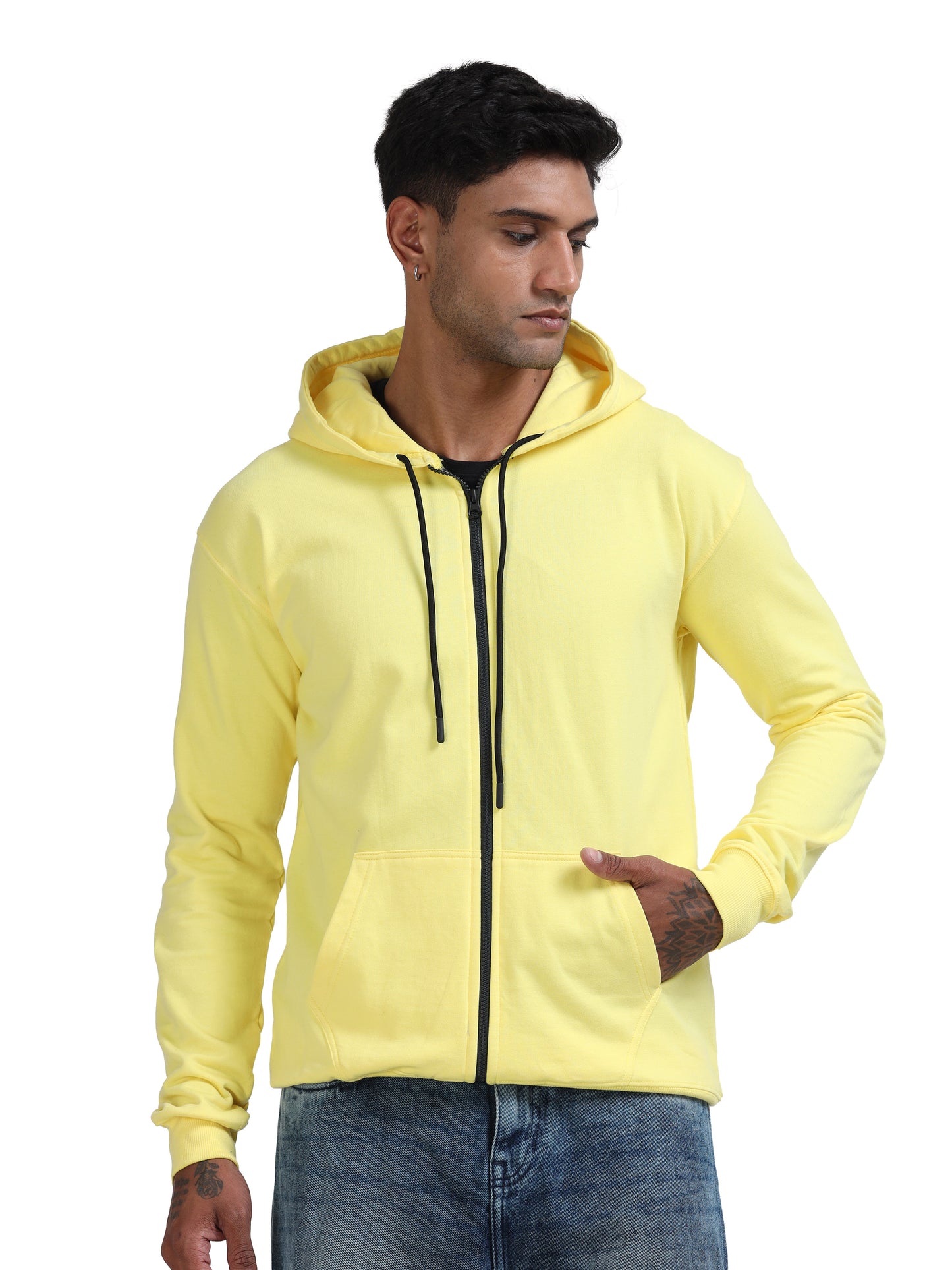Atmos Zipper Hoodie - Light Yellow
