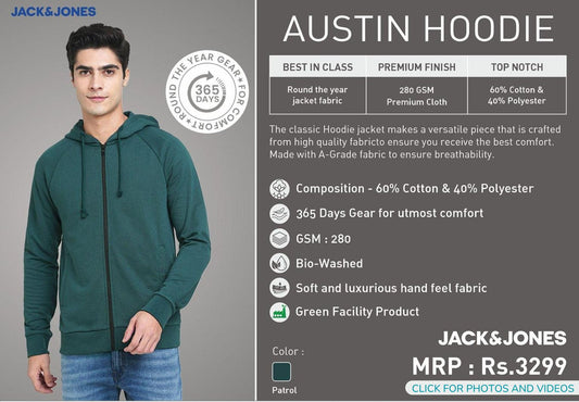 Austin Hoodie - Petrol Blue