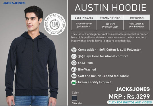 Austin Hoodie - Navy Blue