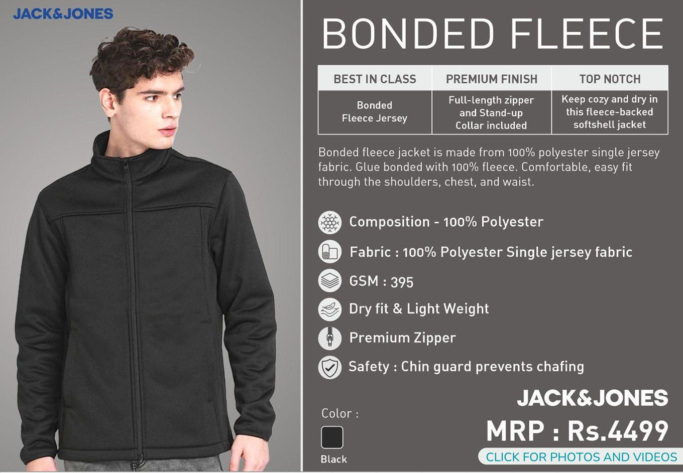 Bonded Fleece - Black