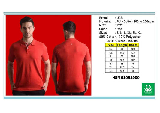 Poly Cotton T-shirt - Red