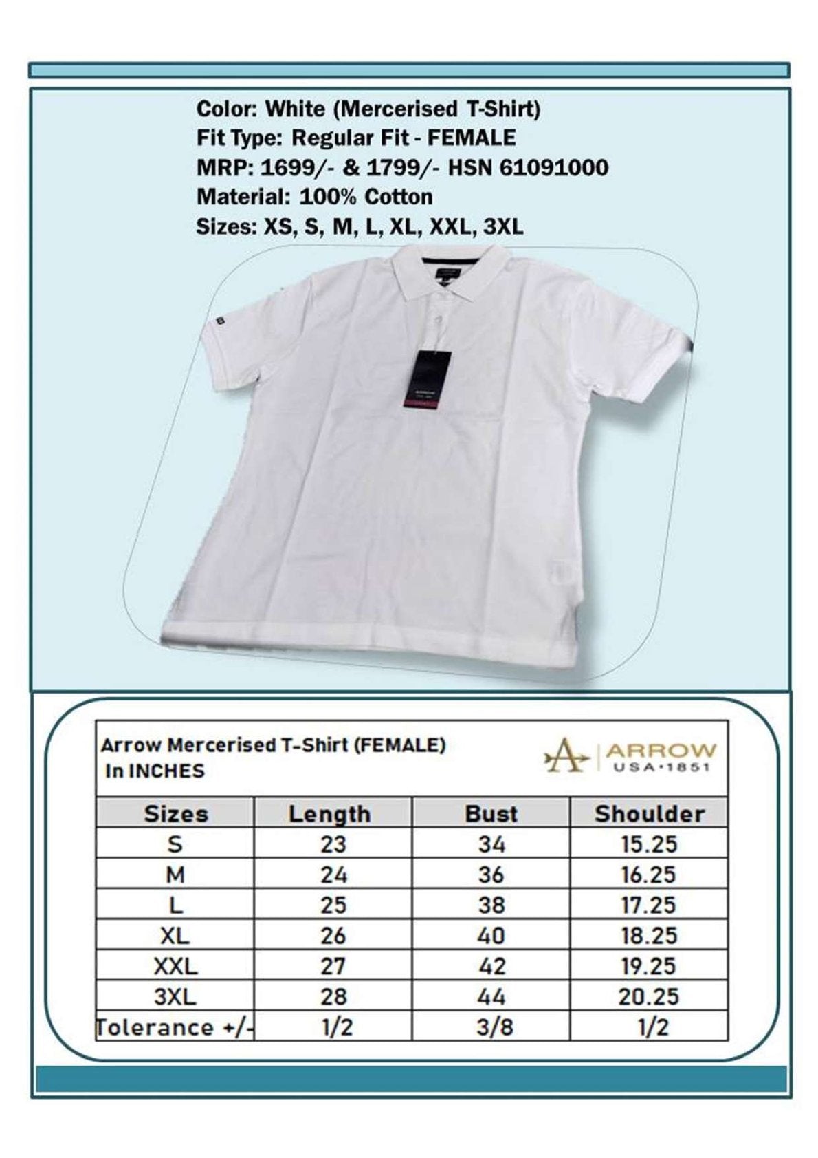 Women Regular Fit Mercerised T-shirt - White