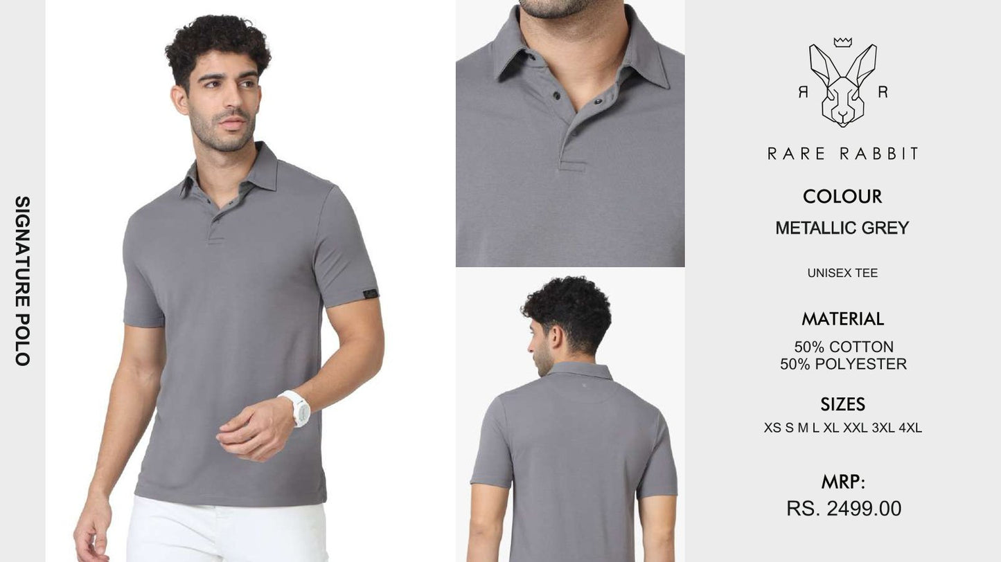Signature Polo - Metallic Grey