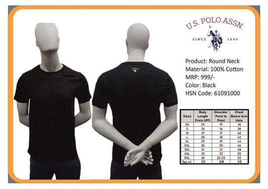Round Neck  - Black