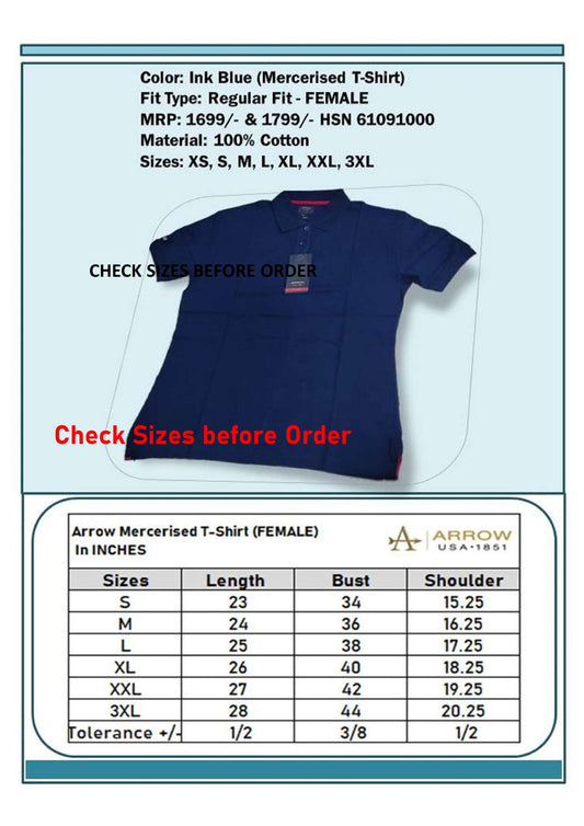 Women Regular Fit Mercerised T-shirt - Navy Blue