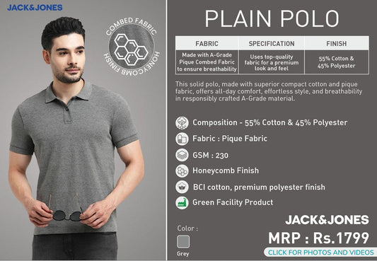 Plain Polo - Charcoal Melange