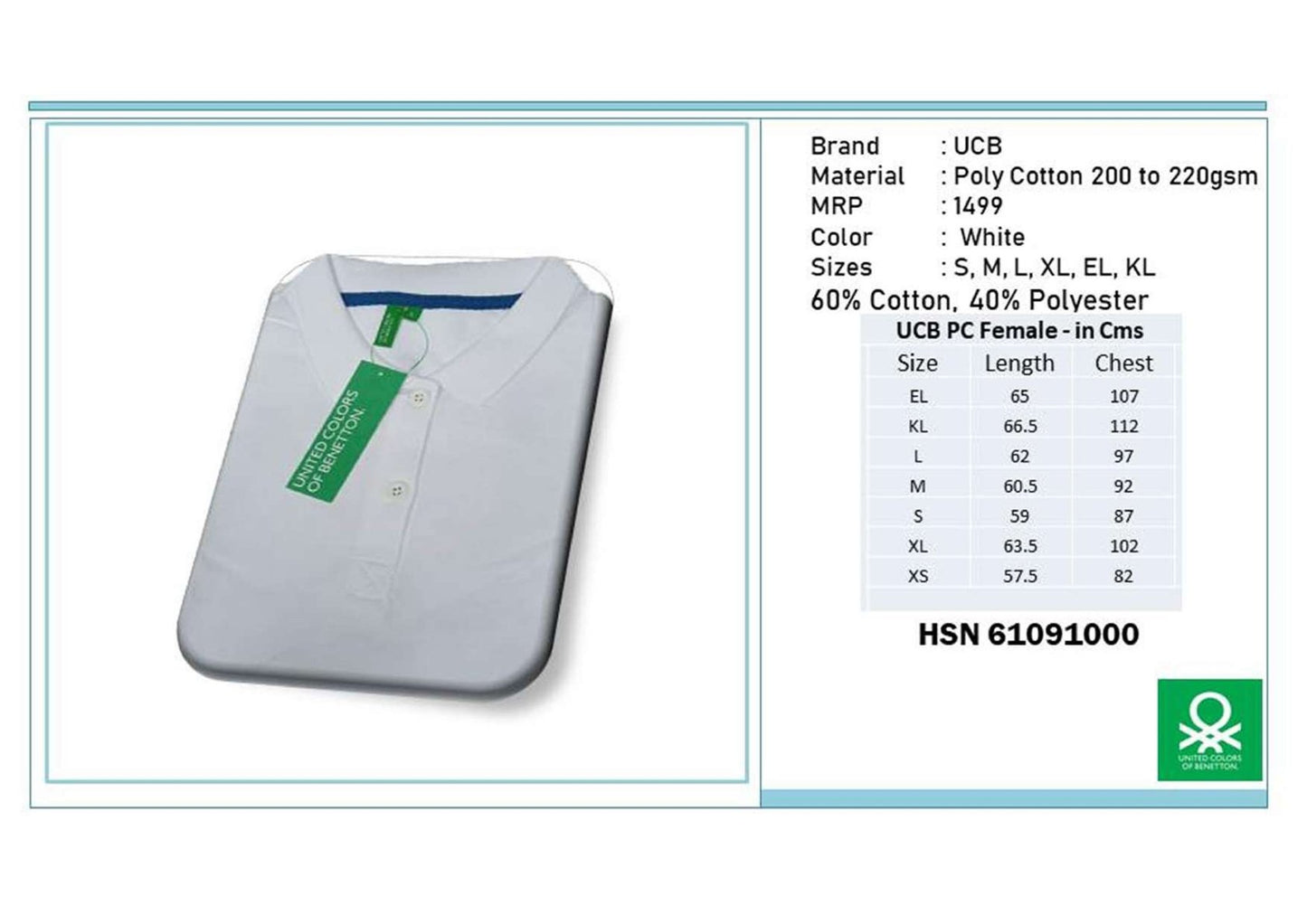 Women Poly Cotton - White