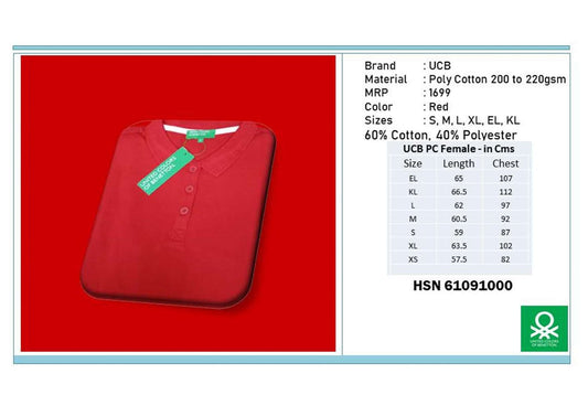 Women Poly Cotton - Red