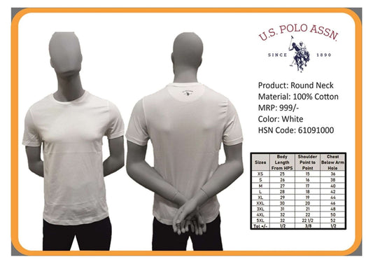 Round Neck  - White