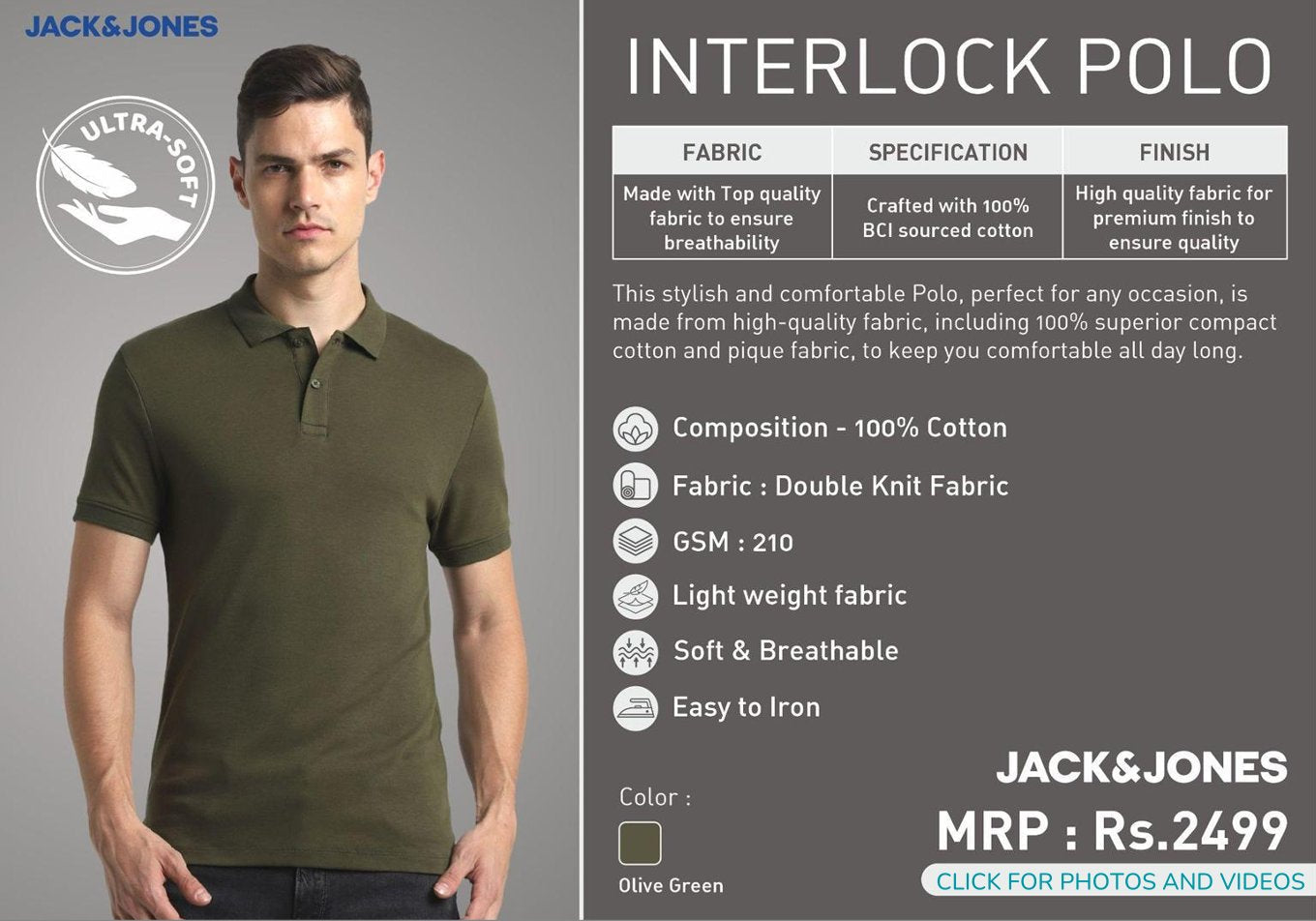 Interlock Polo - Olive Green