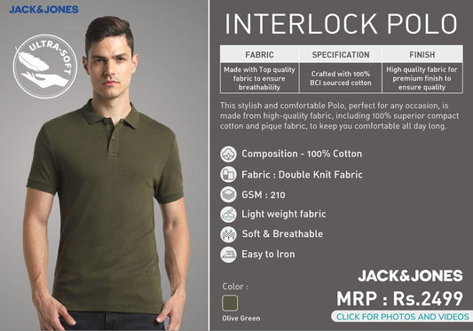 Interlock Polo - Olive Green