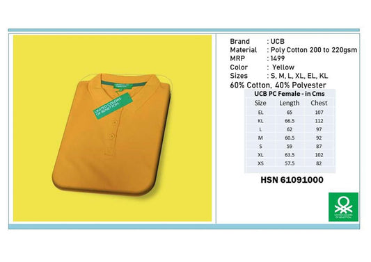 Women Poly Cotton - Yellow