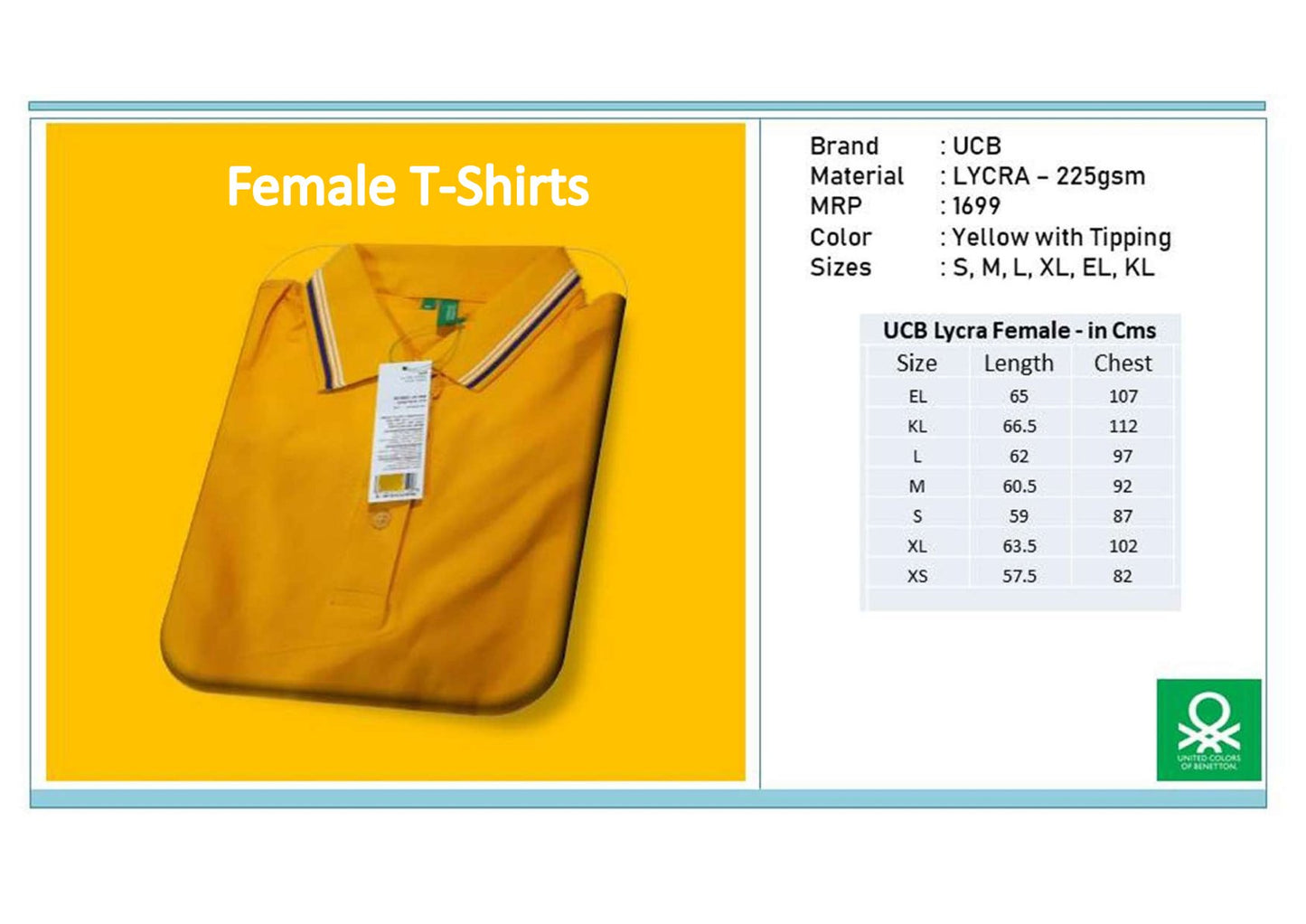 LYCRA - Yellow with Tipping