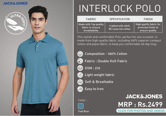 Interlock Polo - Teal Blue