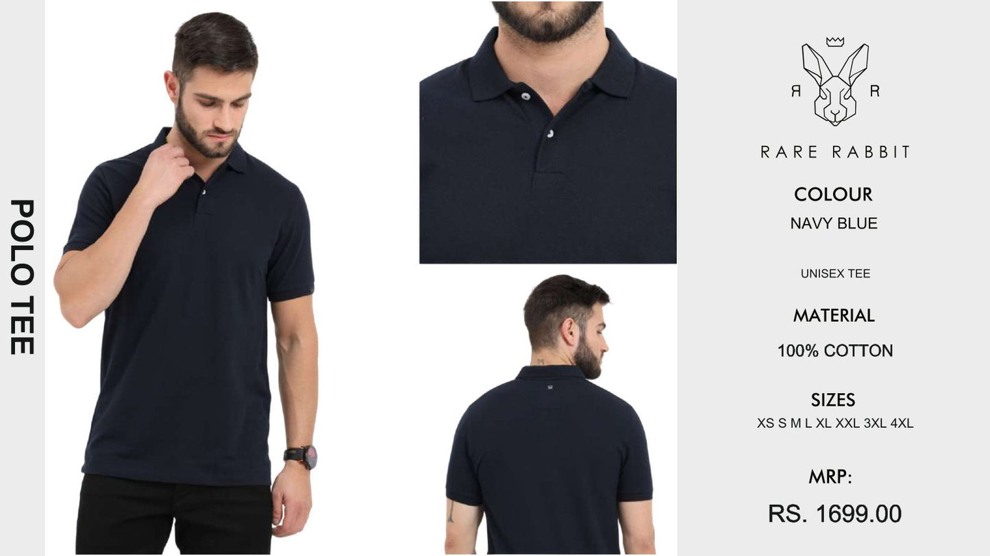 Polo Tee  - Navy Blue