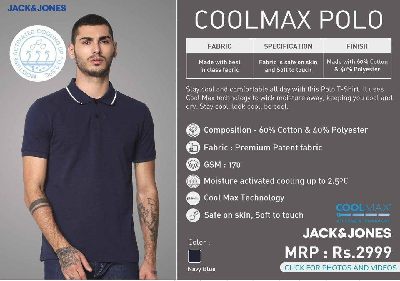 Coolmax Polo - Navy Blue