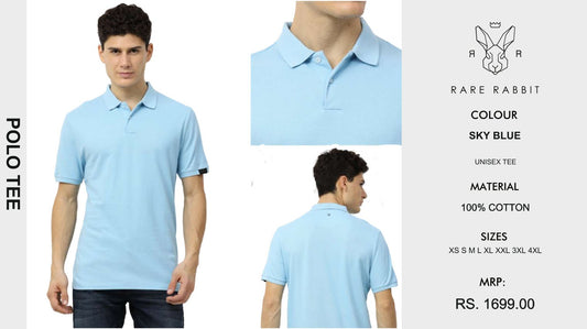 Polo Tee  - Sky Blue